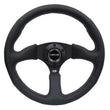 Load image into Gallery viewer, NRG Reinforced Steering Wheel (350mm / 2.5in. Deep) Blk Leather Comfort Grip w/5mm Matte Blk Spokes - Side View