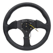 Load image into Gallery viewer, NRG Reinforced Steering Wheel (350mm / 2.5in. Deep) Blk Leather Comfort Grip w/5mm Matte Blk Spokes - Back View