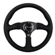 Load image into Gallery viewer, NRG Reinforced Steering Wheel (350mm / 2.5in. Deep)Blk Alcantara Comfort Grip w/4mm Matte Blk Spokes - Main Product View