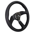 Load image into Gallery viewer, NRG Reinforced Steering Wheel (350mm / 2.5in. Deep)Blk Alcantara Comfort Grip w/4mm Matte Blk Spokes - Side View