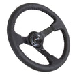 Load image into Gallery viewer, NRG Reinforced Steering Wheel (350mm / 3in. Deep) Bk Leather w/Bk BBall Stitch (Odi Bakchis Edition) - Main Product View