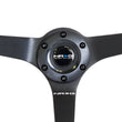 Load image into Gallery viewer, NRG Reinforced Steering Wheel (350mm / 3in. Deep) Bk Leather w/Bk BBall Stitch (Odi Bakchis Edition) - Installation View