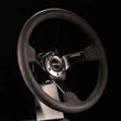 Load image into Gallery viewer, NRG Reinforced Steering Wheel (350mm / 3in. Deep) Black Leather w/ Alcantara Stitching - Main Product View