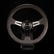 Load image into Gallery viewer, NRG Reinforced Steering Wheel (350mm / 3in. Deep) Black Leather w/ Alcantara Stitching - Detail View