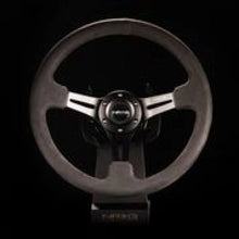Load image into Gallery viewer, NRG Reinforced Steering Wheel (350mm / 3in. Deep) Black Leather w/ Alcantara Stitching - Detail View