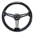 Load image into Gallery viewer, NRG Reinforced Steering Wheel (350mm / 3in. Deep) Black Multi Color Flake Wood w/ Black Matte Center - Side View
