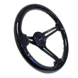 Load image into Gallery viewer, NRG Reinforced Steering Wheel (350mm / 3in. Deep) Black Multi Color Flake Wood w/ Black Matte Center - Detail View