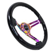 Load image into Gallery viewer, NRG Reinforced Steering Wheel (350mm / 3in. Deep) Blk Multi Color Flake w/ Neochrome Center Mark - Installation View