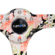 Load image into Gallery viewer, NRG Reinforced Steering Wheel (350mm / 3in. Deep) Blk Suede Floral Dipped w/ Blk Baseball Stitch - Side View