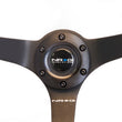 Load image into Gallery viewer, NRG Reinforced Steering Wheel (350mm / 3in. Deep) Blk Suede w/Blk BBall Stitch (Odi Bakchis Edition) - Main Product View