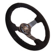 Load image into Gallery viewer, NRG Reinforced Steering Wheel (350mm / 3in. Deep) Blk Suede w/Blk BBall Stitch (Odi Bakchis Edition) - Additional View 5
