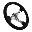Load image into Gallery viewer, NRG Reinforced Steering Wheel (350mm / 3in. Deep) Blk Suede w/Hydrodipped Digi-Camo Spokes - Back View