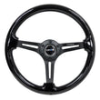 Load image into Gallery viewer, NRG Reinforced Steering Wheel (350mm / 3in. Deep) Blk Wood w/Blk Matte Spoke/Black Center Mark - Side View