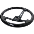 Load image into Gallery viewer, NRG Reinforced Steering Wheel (350mm / 3in. Deep) Blk Wood w/Blk Matte Spoke/Black Center Mark - Detail View