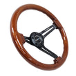 Load image into Gallery viewer, NRG Reinforced Steering Wheel (350mm / 3in. Deep) Brown Wood w/Blk Matte Spoke/Black Center Mark - Main Product View