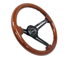 Load image into Gallery viewer, NRG Reinforced Steering Wheel (350mm / 3in. Deep) Brown Wood w/Blk Matte Spoke/Black Center Mark - Main Product View