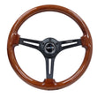 Load image into Gallery viewer, NRG Reinforced Steering Wheel (350mm / 3in. Deep) Brown Wood w/Blk Matte Spoke/Black Center Mark - Side View