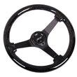 Load image into Gallery viewer, NRG Reinforced Steering Wheel (350mm / 3in Deep) Classic Blk Sparkle Wood Grain w/Blk 3-Spoke Center - Detail View