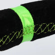 Load image into Gallery viewer, NRG Reinforced Steering Wheel 350mm/3in. Deep Blk Suede/ Neon Green Stitch w/5mm Matte Black Spoke - Main Product View