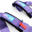 Load image into Gallery viewer, NRG SFI 16.1 5Pt 3 Inch Seat Belt Harness with Pads / Cam Lock - Purple - Side View