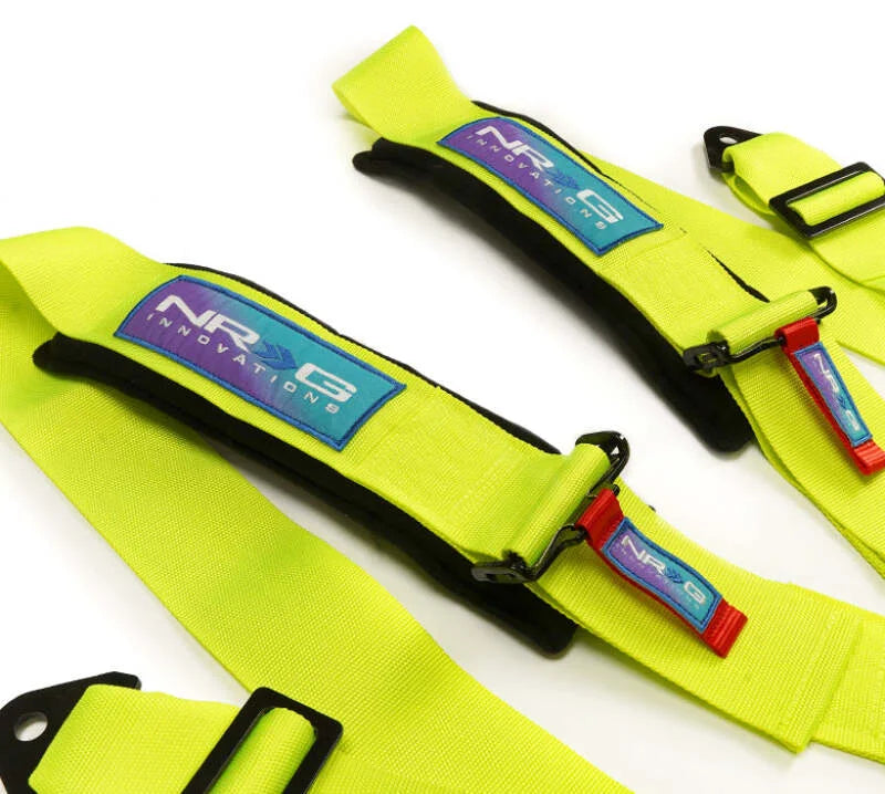 NRG SFI 16.1 5Pt 3 Inch Seat Belt Harness with Pads / Cam Lock - Neon Green - Additional View 6