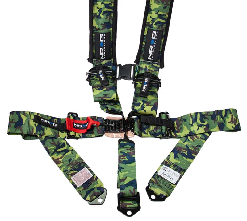 NRG SFI 16.1 5pt 3in. Seat Belt Harness/ Latch Link - Camo - Back View