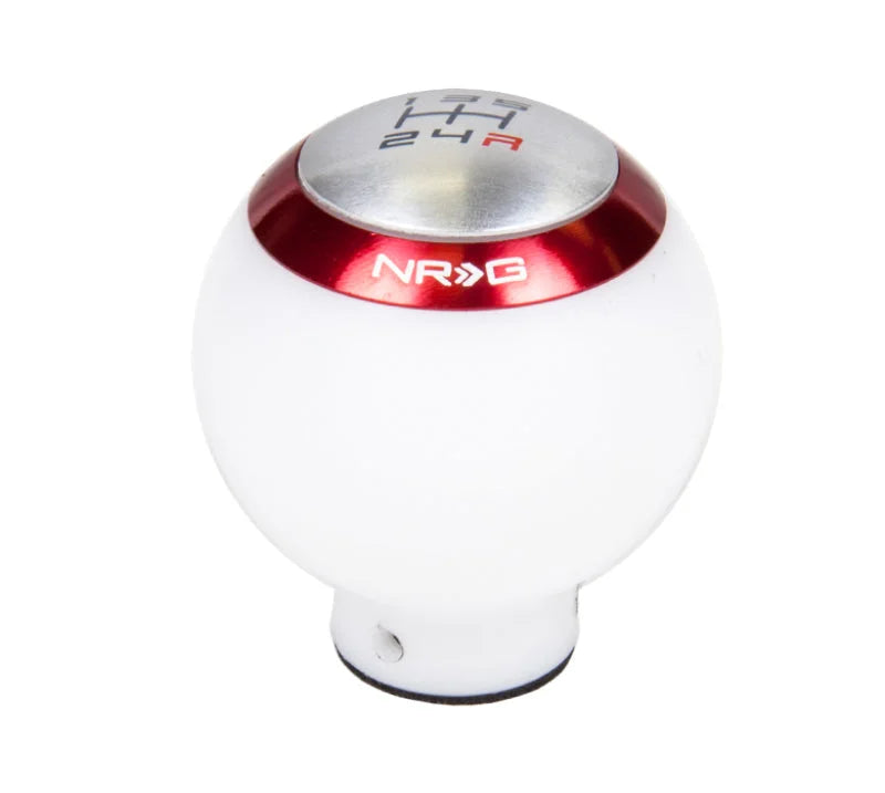 NRG Shift Knob - White (Includes 4 Interchangeable Rings) - Side View