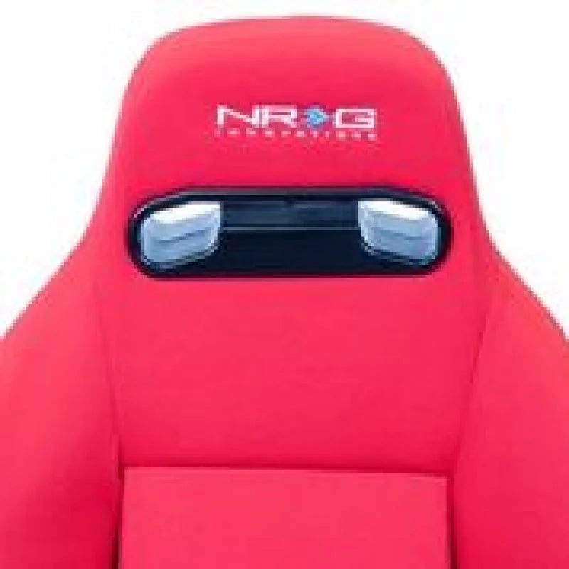 NRG Sport Seats (Pair) Type-R Cloth w/NRG Logo - Red w/Red Stitch - Installation View