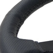 Load image into Gallery viewer, NRG Sport Steering Wheel (350mm / 1.5in Deep) Black Leather Black Stitch w/Matte Black Solid Spokes - Main Product View