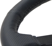 Load image into Gallery viewer, NRG Sport Steering Wheel (350mm / 1.5in Deep) Black Leather Black Stitch w/Matte Black Solid Spokes - Main Product View