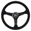 Load image into Gallery viewer, NRG Sport Steering Wheel (350mm/ 1.5in. Deep) Matte Black Spoke/ Black Alcantara w/ Black Stitching