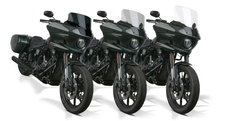 National Cycle 22+ Harley Davidson LowRider ST V-Stream Quantum Plus Short Windshield- Dk. Tint - Side View