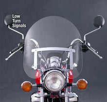 Load image into Gallery viewer, National Cycle 83-22 Harley XL/FXR/D/17-25 Hon/07+ Kaw Dakota 3 w/Low Turn Signals Windshield-Clr - Main Product View