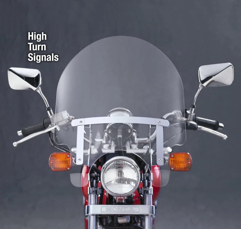 National Cycle 83-22 Harley XL/FXR/D/17-25 Hon/07+ Kaw Dakota 3 w/Low Turn Signals Windshield-Clr - Additional View 5