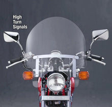 Load image into Gallery viewer, National Cycle 83-22 Harley XL/FXR/D/17-25 Hon/07+ Kaw Dakota 3 w/Low Turn Signals Windshield-Clr - Additional View 5