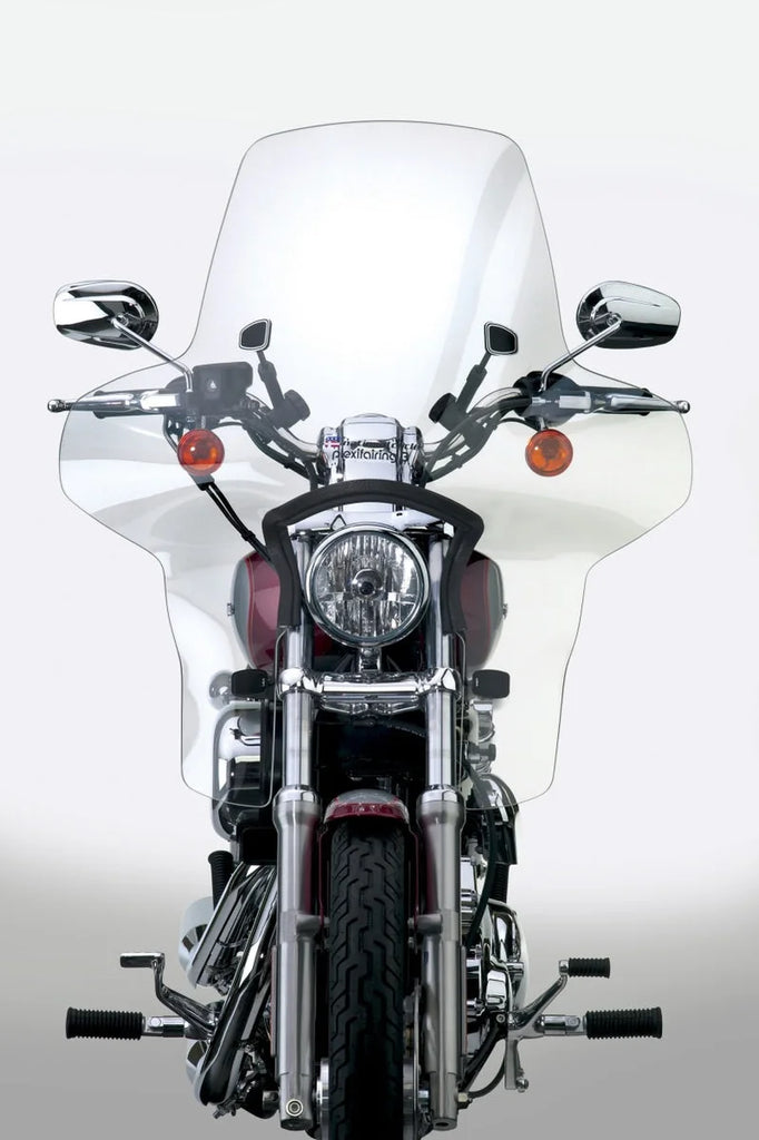 National Cycle 88-21 Harley XL/FXR/FXD/86-91 BMW R80G/R100GS/15-23 Ducati Scrmblr Plexifairing 3-Clr - Side View