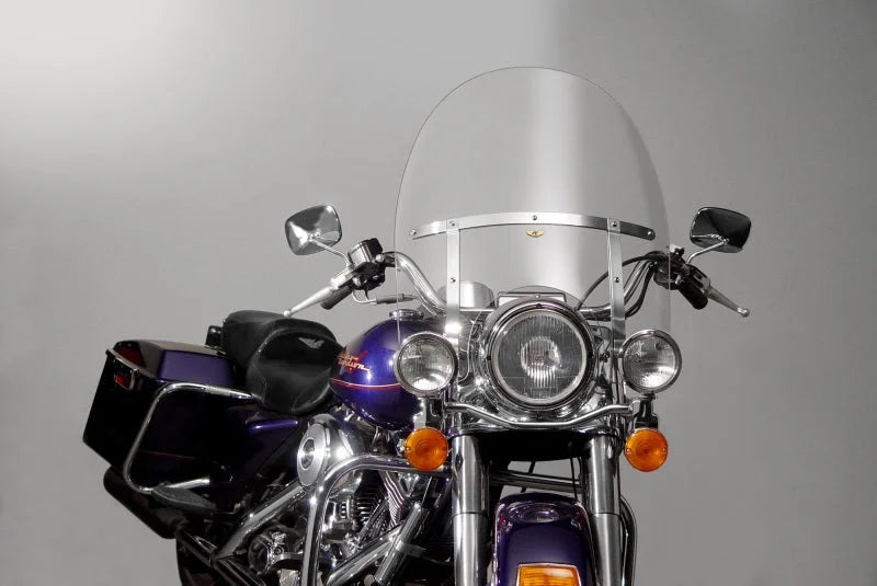 National Cycle 94-21 Harley Davidson FLHR RoadKing/FLHRC RoadKing Classic OEM Std. Windshield-Clear - Side View