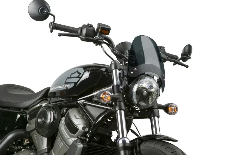 National Cycle Fits Up to 43 mm. O.D. Flyscreen - Black - Dark Tint - Side View