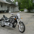Load image into Gallery viewer, National Cycle Fits Up to 43 mm. O.D. Flyscreen-Chrome Lt. Tint - Installation View