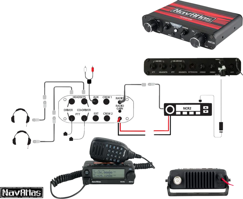 NavAtlas Intercom/Radio and Headset Kit - 2-Seat - Beige NI2RBHBE2 - Additional View 7