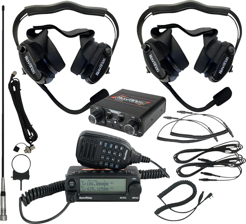 NavAtlas Intercom/Radio and Headset Kit - 2-Seat - Black NIRBHBK2 - Main Product View