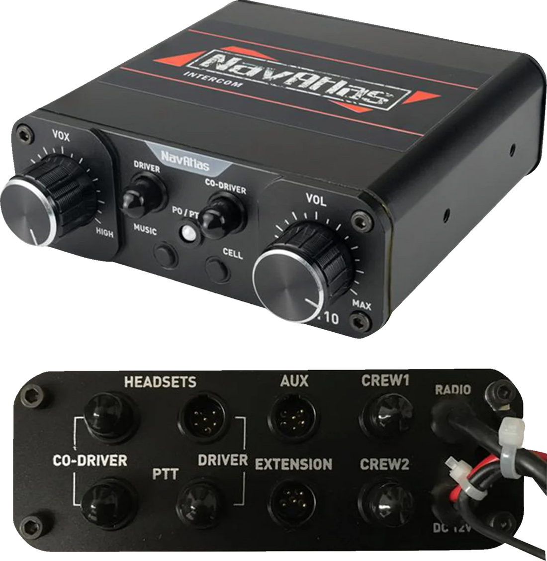 NavAtlas Intercom/Radio and Headset Kit - 2-Seat - Black NIROHBK2 - Side View