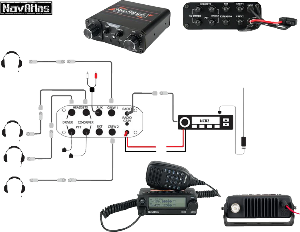 NavAtlas Intercom/Radio and Headset Kit - 4-Seat - Beige NIROHBE4 - Additional View 6