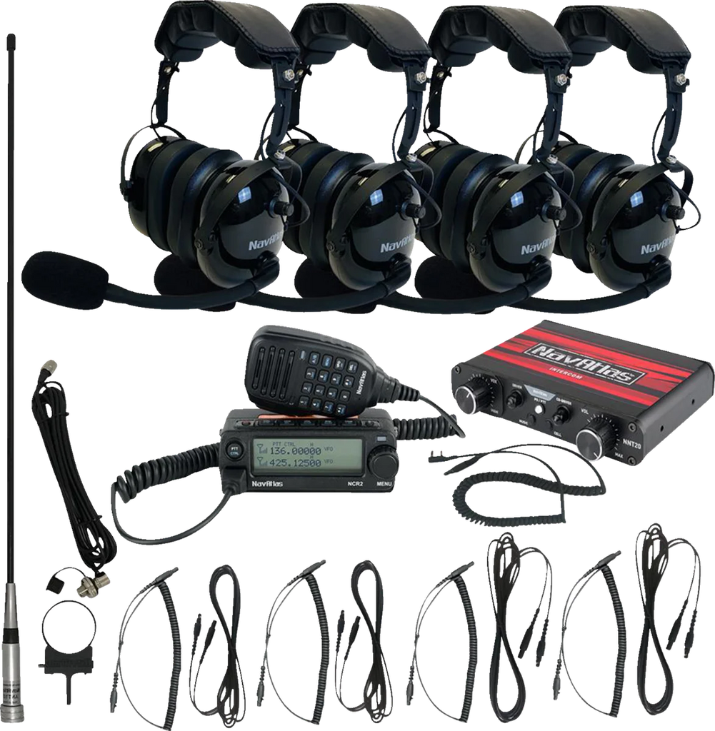 NavAtlas Intercom/Radio and Headset Kit - 4-Seat - Black NI2ROHBK4 - Main Product View