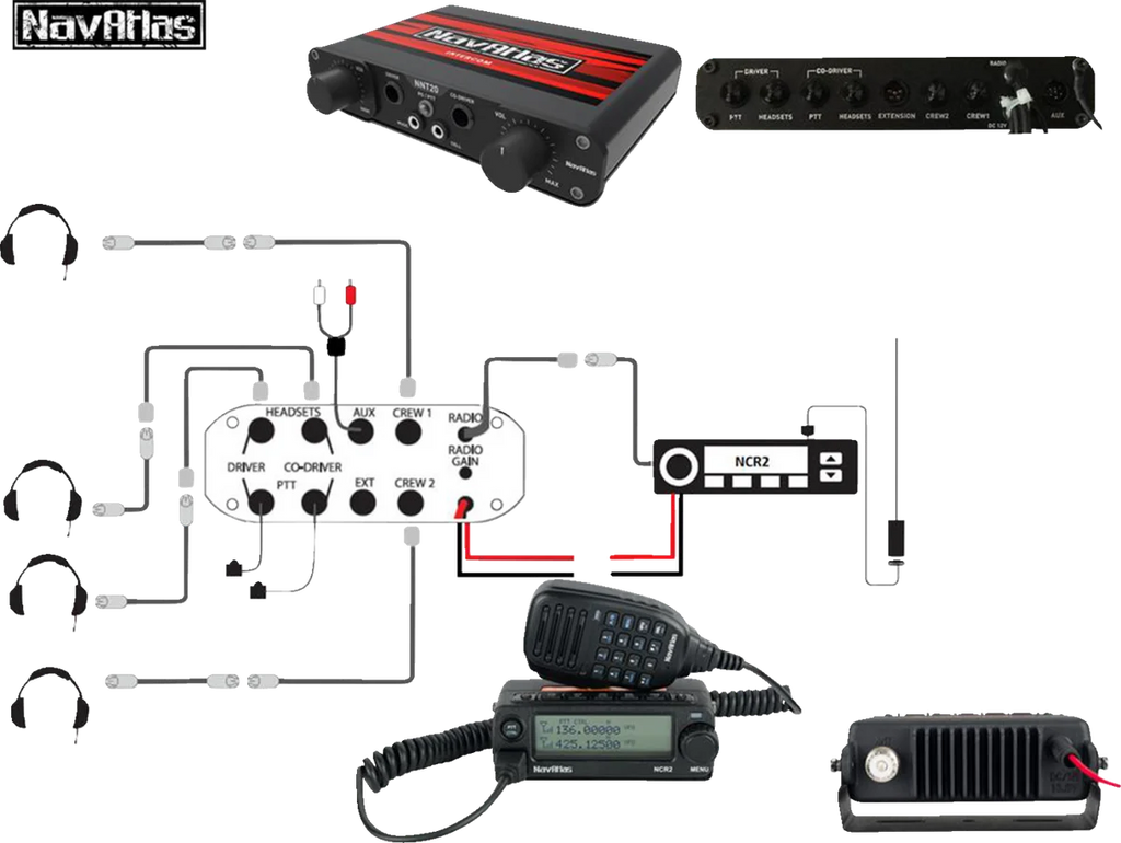 NavAtlas Intercom/Radio and Headset Kit - 4-Seat - Black NI2ROHBK4 - Additional View 7
