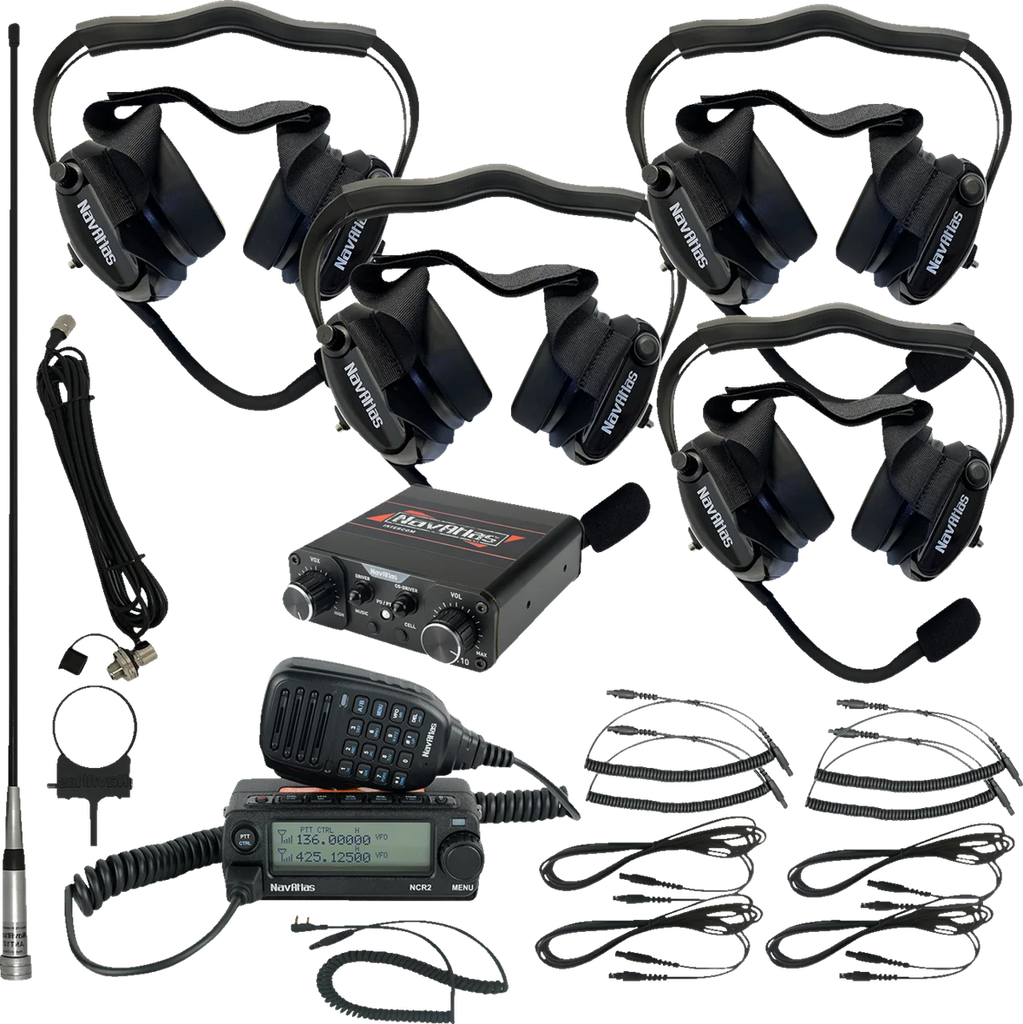 NavAtlas Intercom/Radio and Headset Kit - 4-Seat - Black NIRBHBK4 - Main Product View