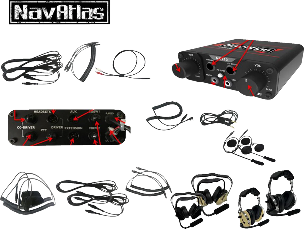 NavAtlas Intercom/Radio and Headset Kit - 4-Seat - Black NIROHBK4 - Additional View 8