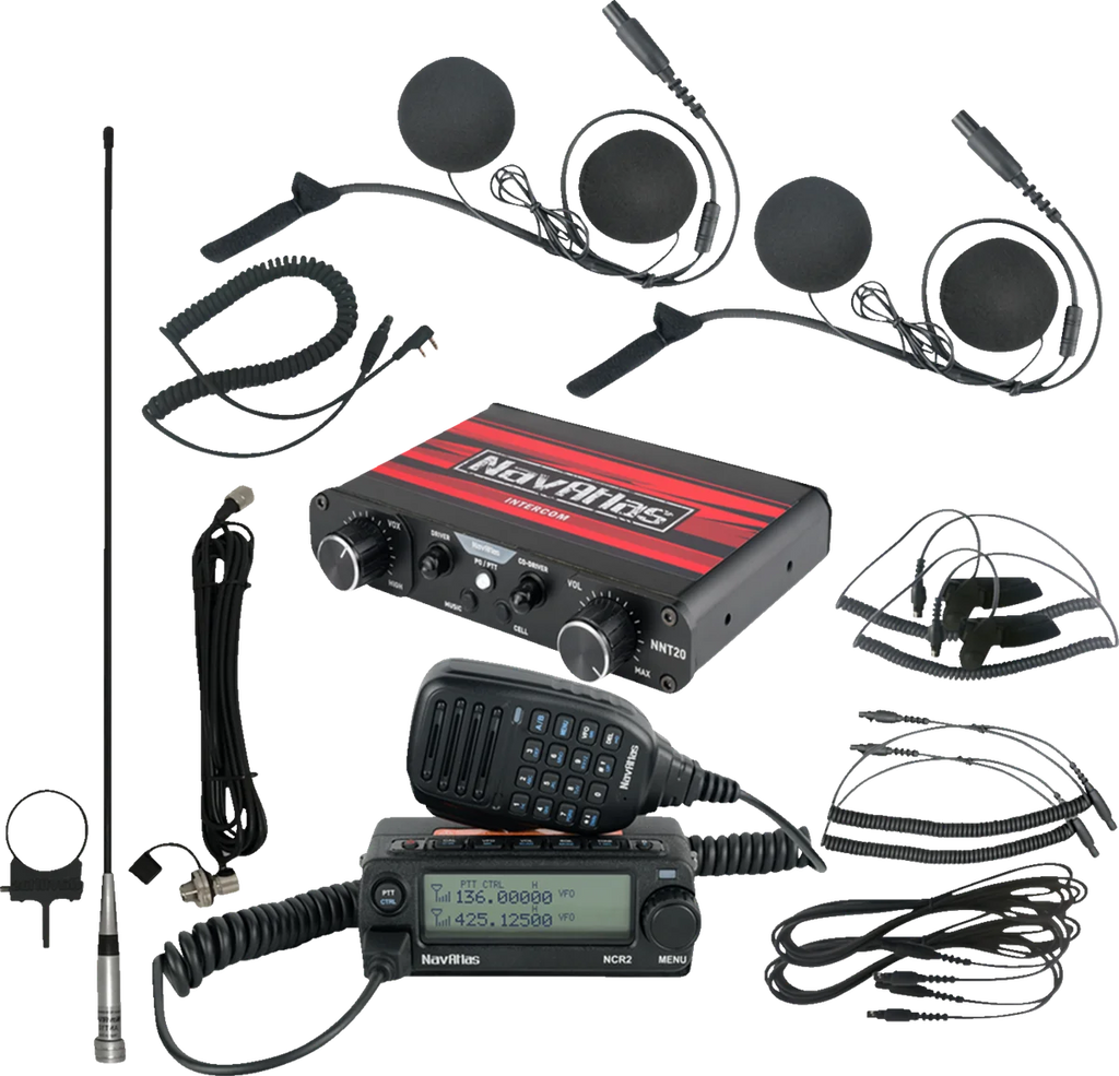 NavAtlas Intercom/Radio and In-Helmet Headset Kit - 2-Seat - Black NI2RIH2 - Main Product View