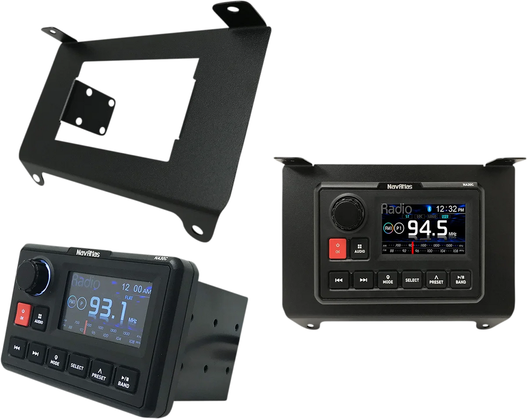 NavAtlas Radio Kit w/Mount - RZR Turbo S RZR1ZONE1S - Side View
