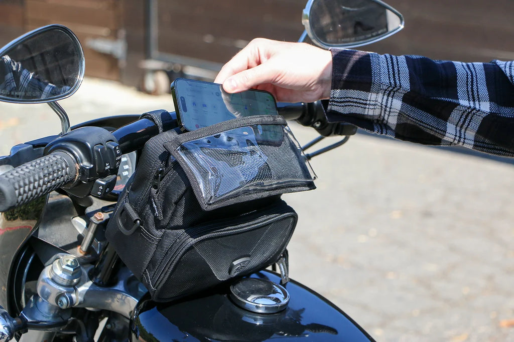 Nelson-Rigg Greg Lutzka Signature Handlebar Bag - Black GLHB-L - Installation View